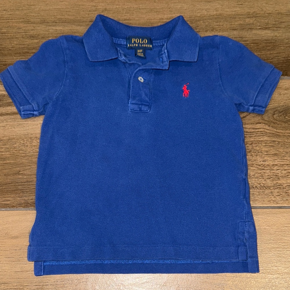 Ralph Lauren Kids Polo Shirt in Blue with Red Logo